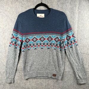 Hollister Mens Small Pacific Merchants Pullover Aztec Grandpacore Fall‎ sweater